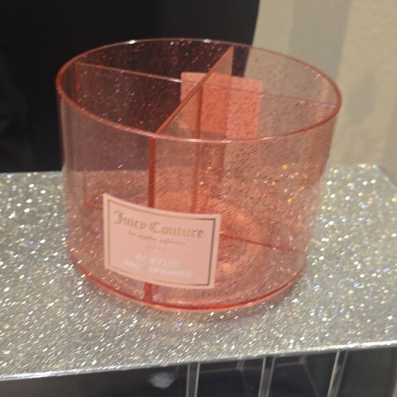Juicy Couture Homw Pink Glitter Infused 4-Section Acrylic Organizer - Picture 3 of 6